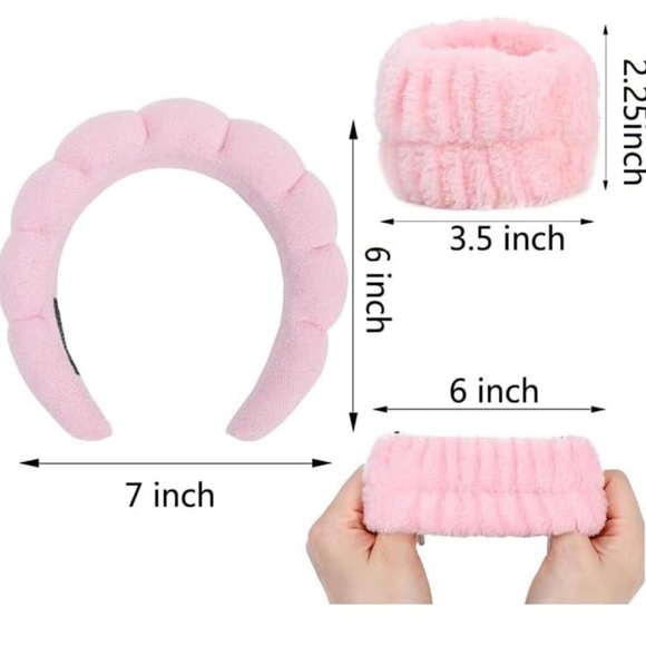 Pink Plush Headband and Scrunchies Set - Picture 3 of 3